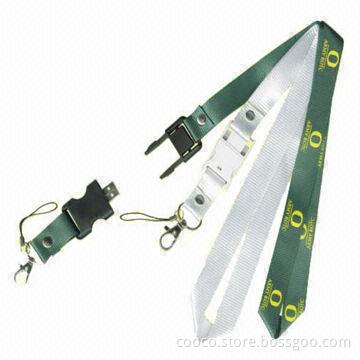 Lanyard USB Drives, High-speed and 1 to 256GB Capacity, Comes in Black and White